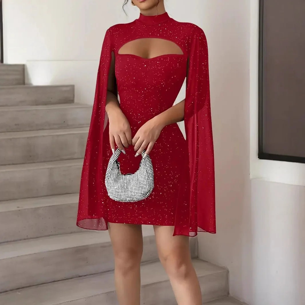 Women's Package Hip Mini Dress New Spring Summer Fahsion Elegant O Neck Solid Casual Holiday Party Dresses For Women Robe Femme