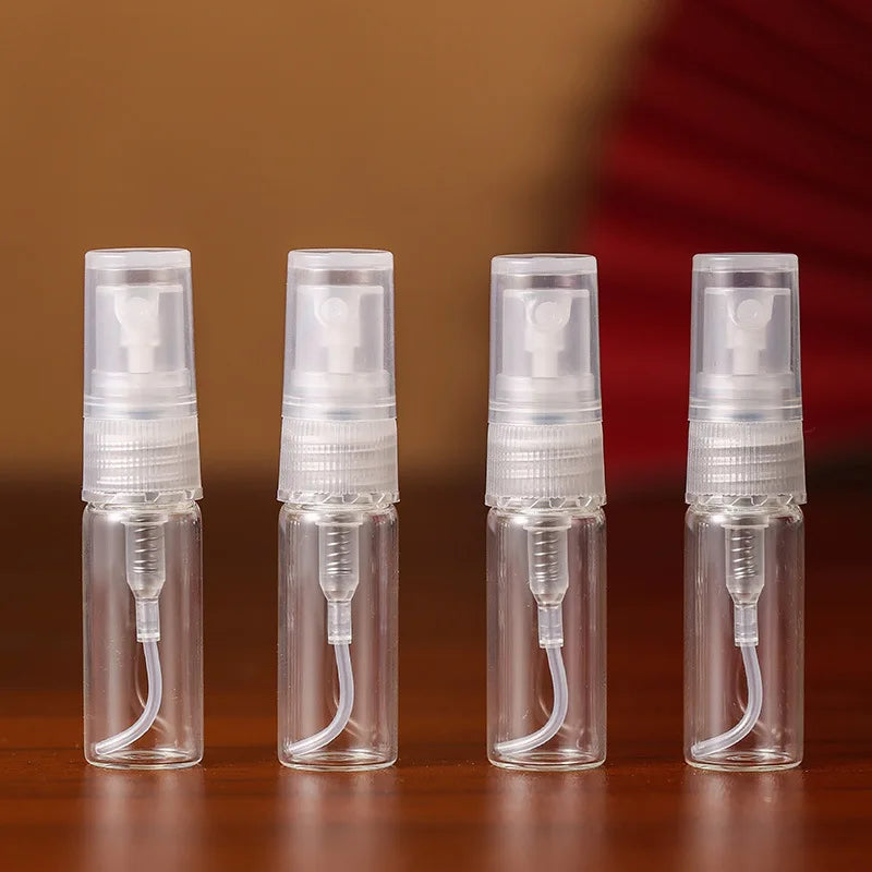 5/10Pcs 3ml 5ml 10ml Clear Mini Perfume Glass Bottle Empty Cosmetics Small Refillable Sample Perfume Atomizer Bottles