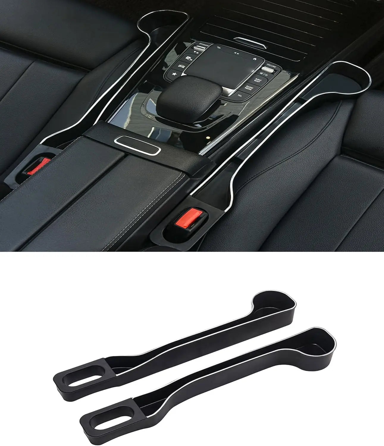 Car Seat Gap Filler Organizer- Upgrade Car Side Seat Gap Filler with Cup Holder and Phone Holder- Car Seat Gap Organizer for Pre
