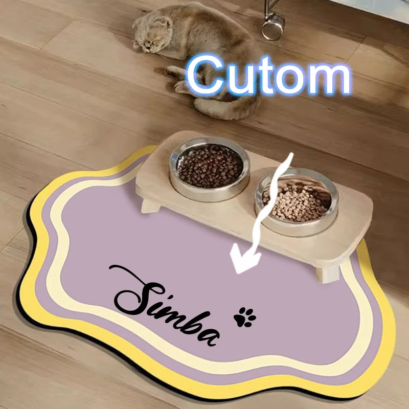  Custom Pet Feeding Mat Cute Shape Dog Diatom Mud Floor Mat Non-Slip Waterproof Home Decoration Dog Feeding Pad