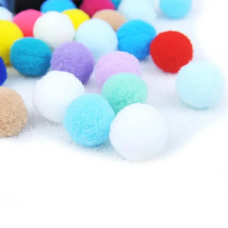 10pcs Plush Ball Cat Toys Colorful Cat Toys Creative Interactive Bouncy Ball Funny Indoor Kitten Balls Chew Toy Cat Supplies