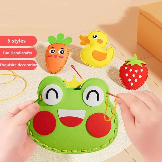 New DIY Sewing Set Sewing Non-woven Fabric Craft Kit Toys Handmade Cartoon Animal Kids Art Toys Beginners