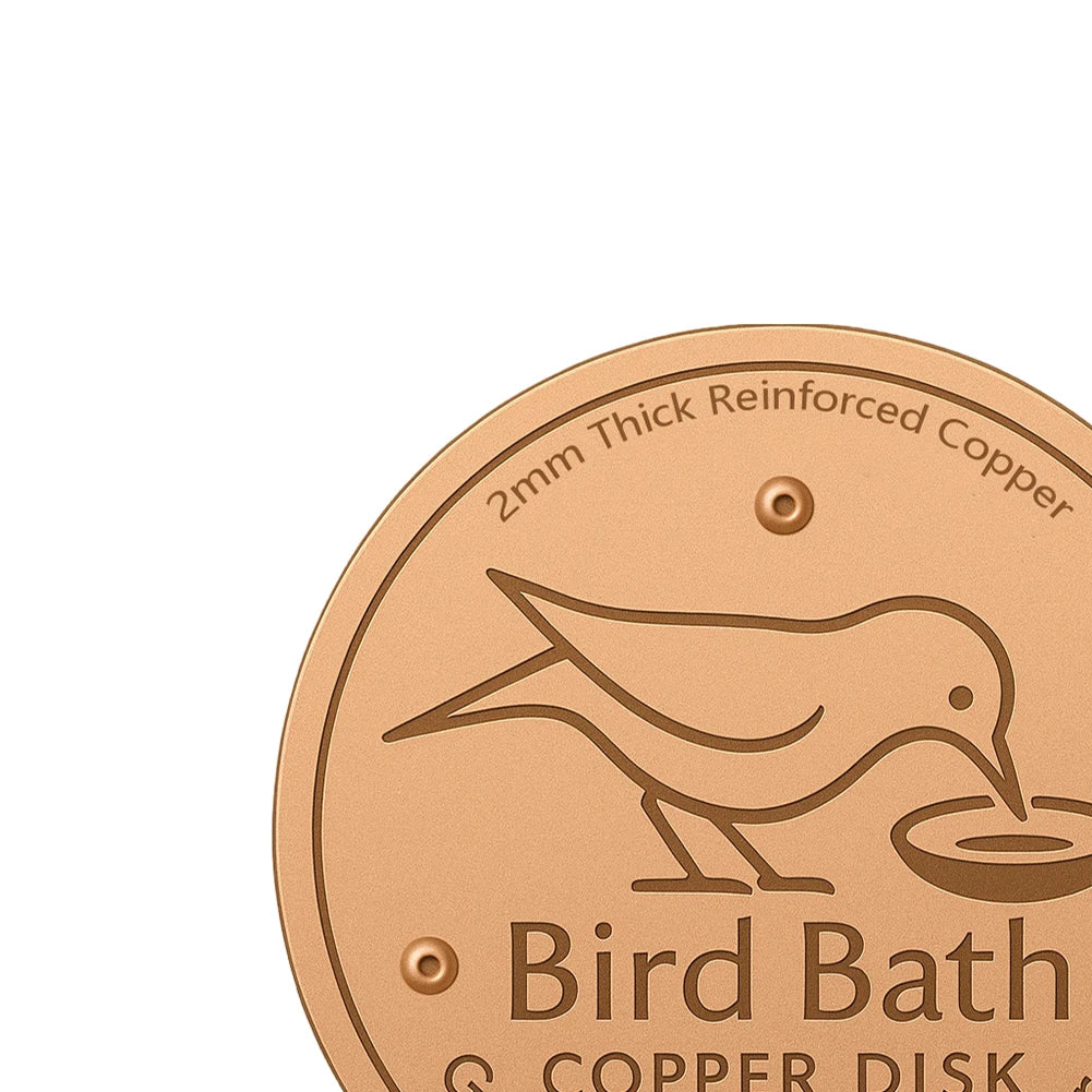 Bird Bath Copper Disk Triple-Point Support Copper Cleaning Disk Copper Bird Bath Purification Disk for Outdoor Birdbaths Bowl