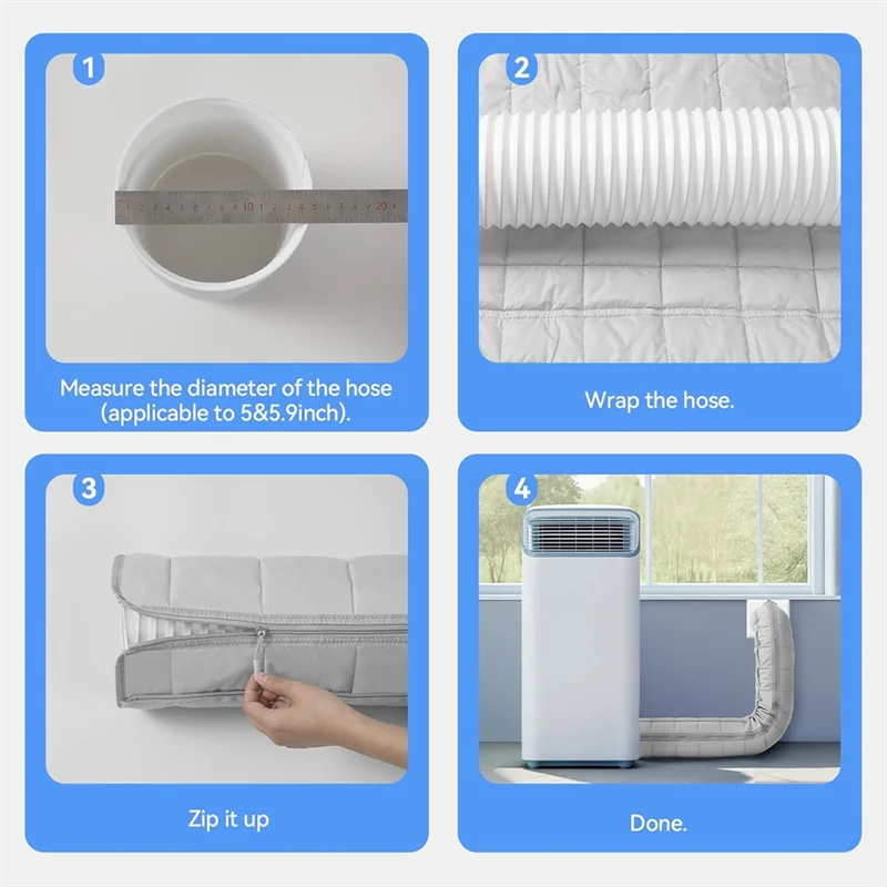 ABKY-Portable Air Conditioner Hose Cover For 5" & 5.9" Diameter AC Exhaust Hoses Tube For Heat Reduction