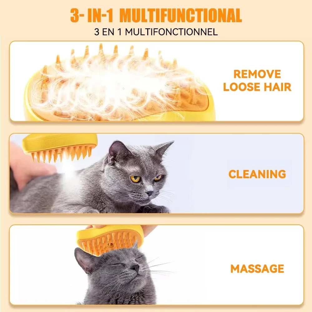 3in1 Electric Sprays Massage Combs Cat Dog Steamy Brush Steam Brush Electric Sprayer for Massage Pet Grooming Tool Shedding