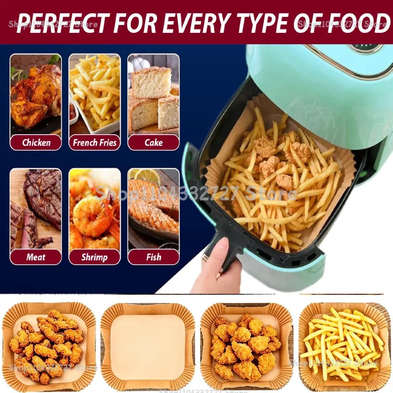 Air Fryer Disposable Paper Parchment Wood Pulp Steamer Cheesecake Air Fryer Accessories Baking Paper for Air Fryer