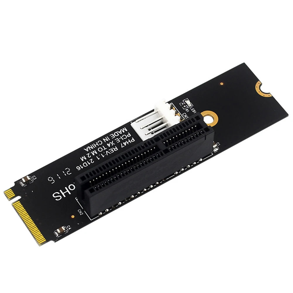 NGFF M.2 To PCI-E 4X SATA Power Riser Compatible with X1 X4 X8 X16 PCI-e Interface Convert Adapter Static Bag Packaging