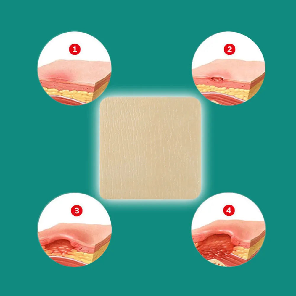 1-50PCS Silicone Adhesive Dressing Wound Healing Foam Absorbent Dressing Foam with No Border