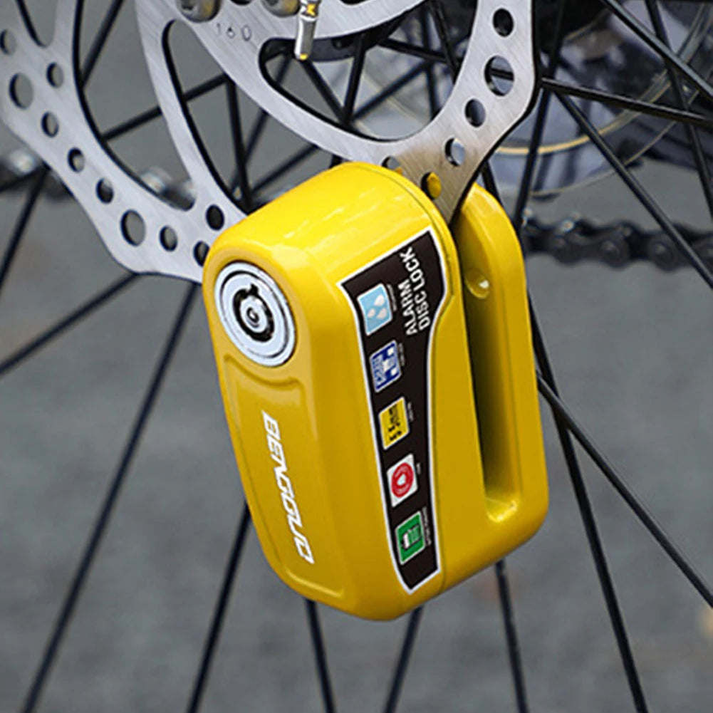Motorcycle Alarm Wheel Disk Brake Lock with Keys Bicycle Alarm Disc Brake Electric Lock Anti Theft Motorcycle Bike Accessories