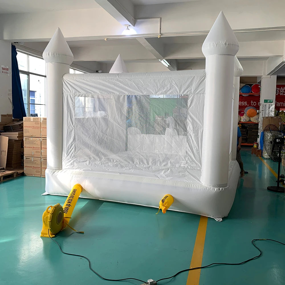 Inflatable Jumping Castle 5.6*3.3*3M White Bounce House For Kids Bouncy House Withe For Children Outdoor Toys With Blower Slide