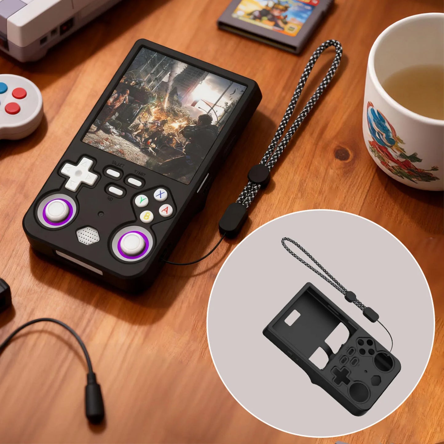 Handheld Storage Protective Cover for R36 Ultra Retro Handheld Game Consoles Against Scratch and Drop-Black for Men and Women
