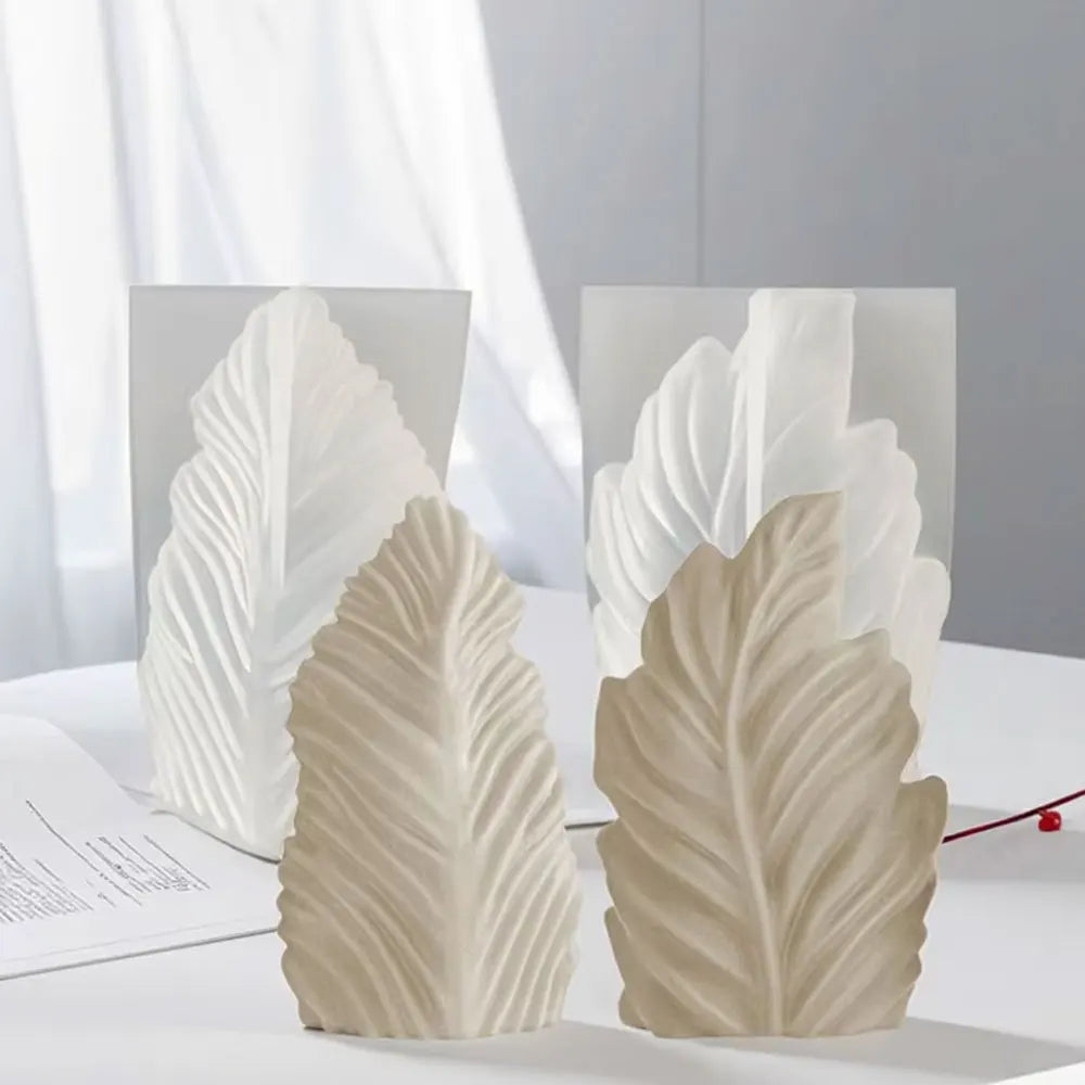 Autumn Leaves Candle Silicone Mould 1-2pcs Coral Scented Candle Making Kit Simple Style DIY Gyspum Ceramic Resin Mold Fall Decor