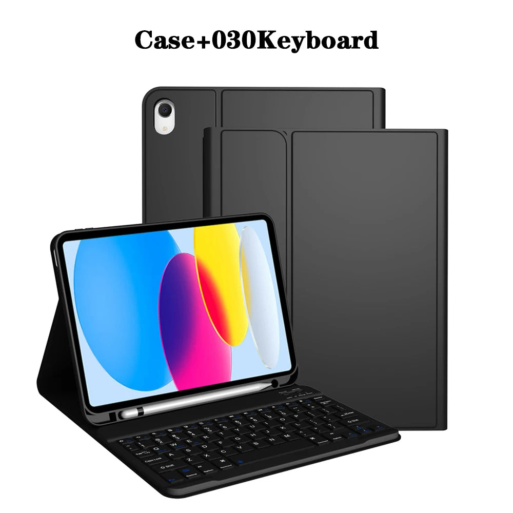 Keyboard Case for iPad (A16) 11th/10th Generation,Detachable Wireless Keyboard,Stand Folio Keyboard Cover with Pencil Holder