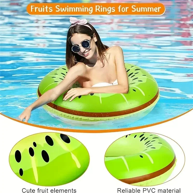 90 size inflatable swimming ring - fruit patterned swimming inner ring with anti leakage valve, thick PVC material