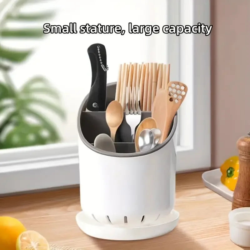 1Pc Kitchen Storage Chopsticks Tube With Drain Plate Tableware Storage Holder Home Kitchen Organizer Rack Chopstick Drain 2030