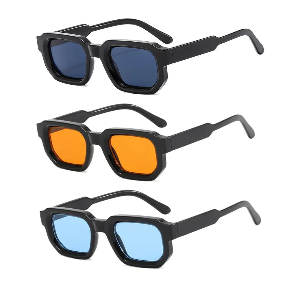 KLASSNUM Men Vintage Rectangle Frame Sunglasses Fashion Retro Sun Glasses Luxury Brand Design UV400 Shades Eyewear Women Goggles