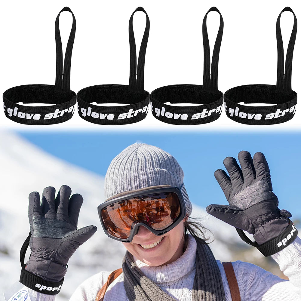 4 Pcs Glove Wrist Strap Anti-Lost Glove Safety Strap Elastic Ski Glove Leash Holder for Camping Skiing Outdoor Activities