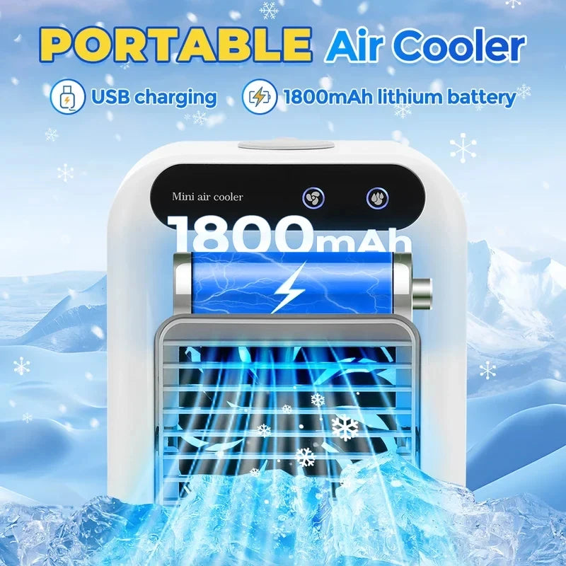 Personal Portable Air Conditioner Fan 3 in 1 Small Air Cooler Humidifier Cooling Fan for Home Office Desk