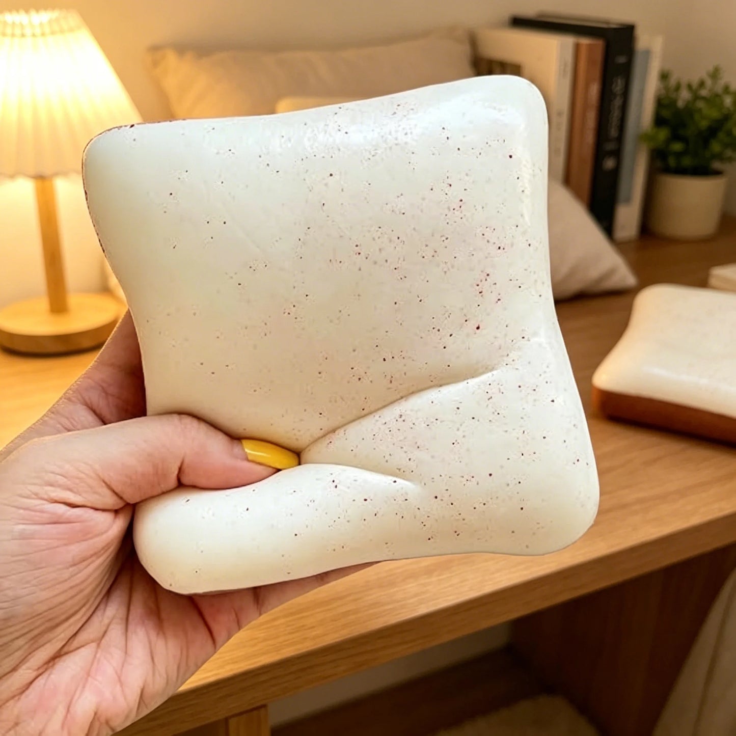 Bread and Butter Squishy, Slow Rising Squishy, Stress Ball, Fidget Toy, Stocking Stuffer, Party Favor Gift (White)