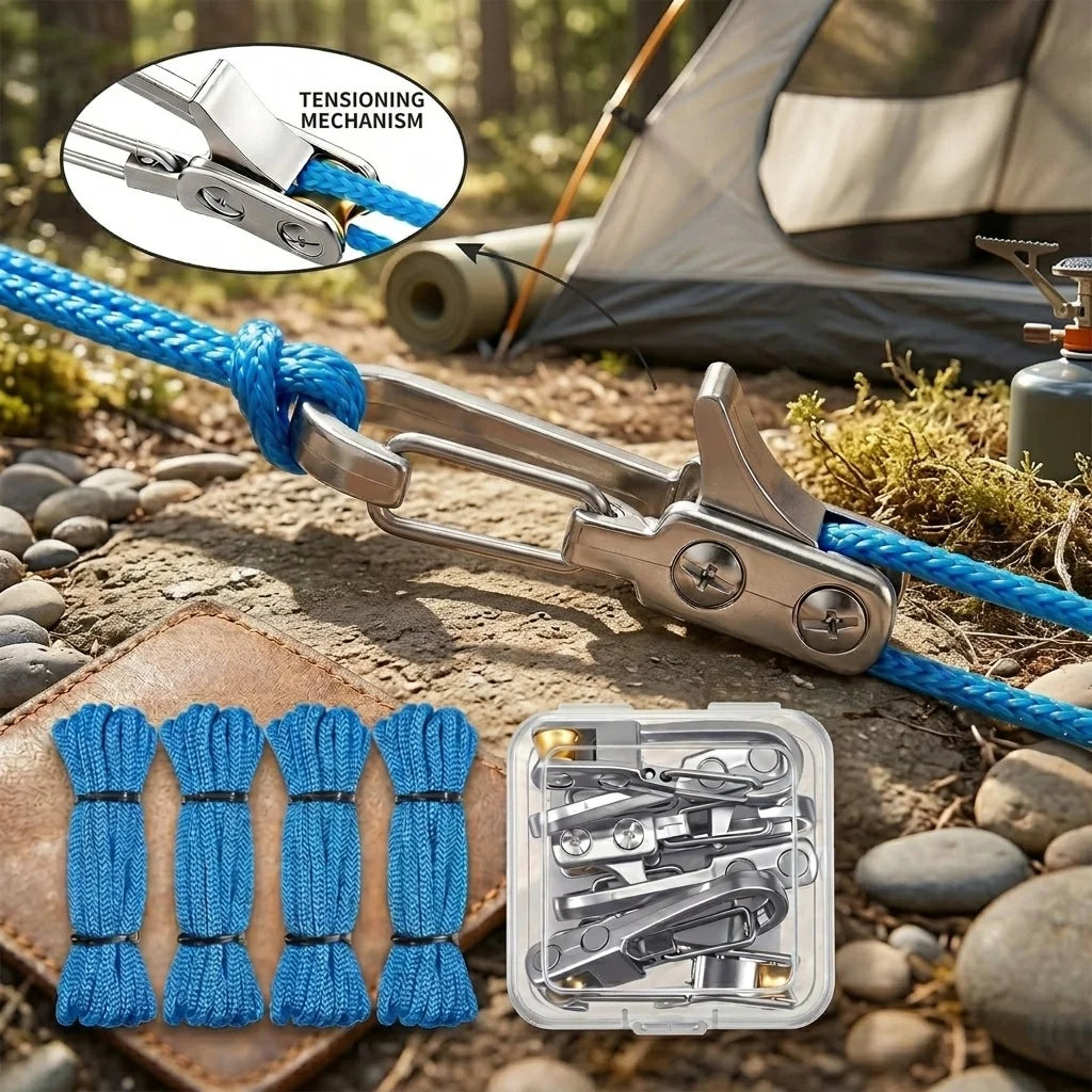 2-10 Pack Retractable Tie Down Rope with Roller Tensioner Heavy Duty Strap for Camping Boating Home Storage Outdoor Use