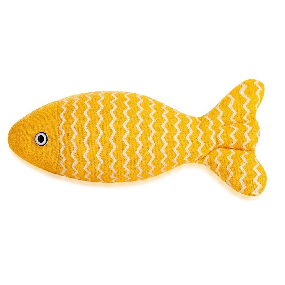 Random Style Fun Cat Sackcloth Fish Toy High With Catnip Fish Pet Cat Gnawing Inside The Toy Room Pet  Cat DogToy