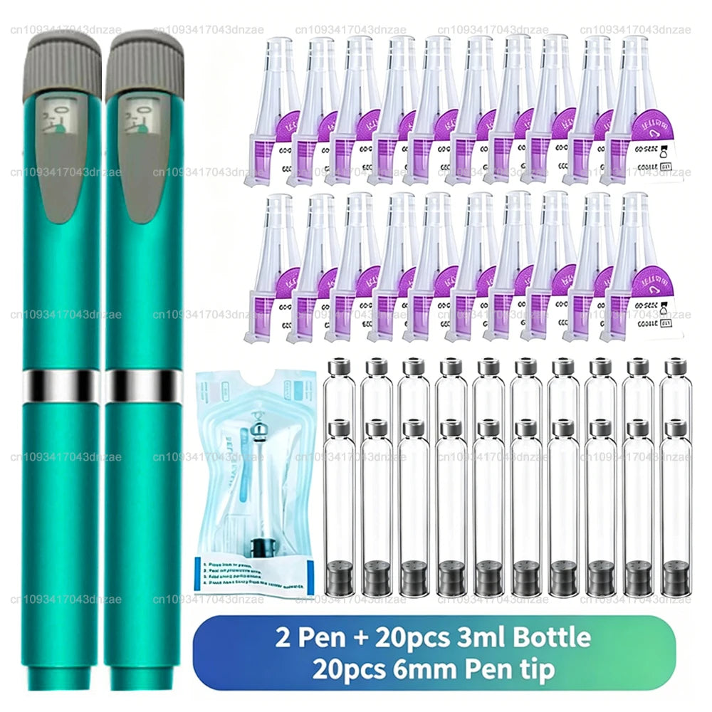 Aluminum Magic Pen Kit Cartridges 3ml Empty Cassette Bottle Individual Packaging Disposable 6mm Pen Tip for Lilly Insulin Pen