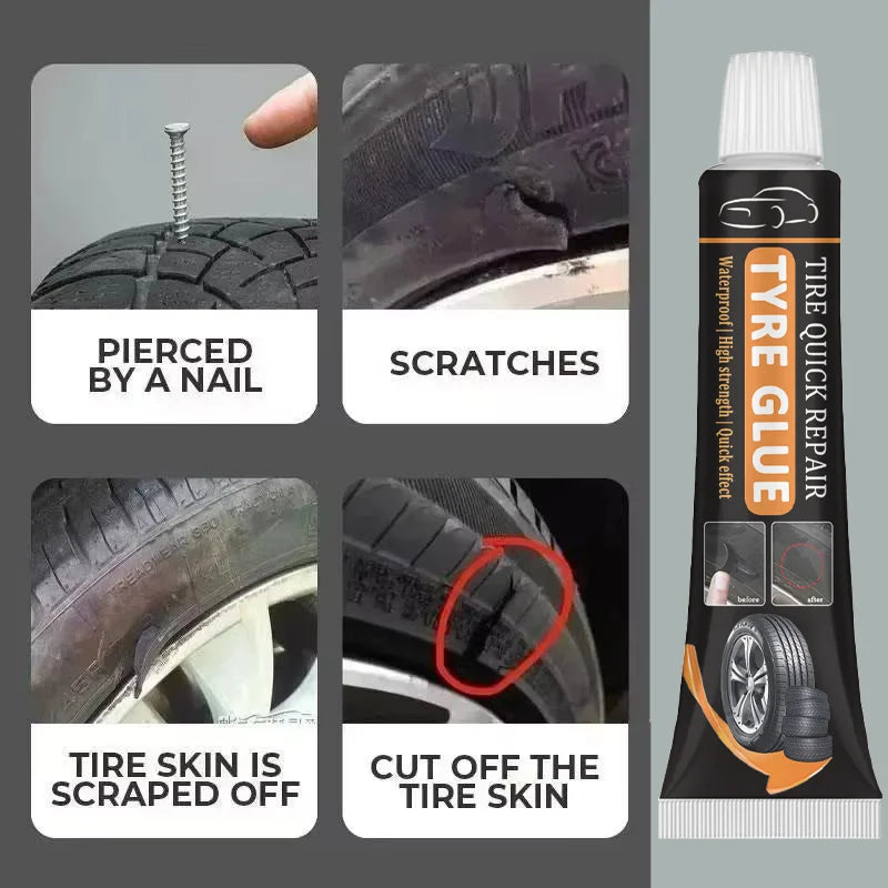 Black tire repair quick-drying liquid strong rubber glue Wear-resistant and high temperature-resistant Non-corrosive adhesive