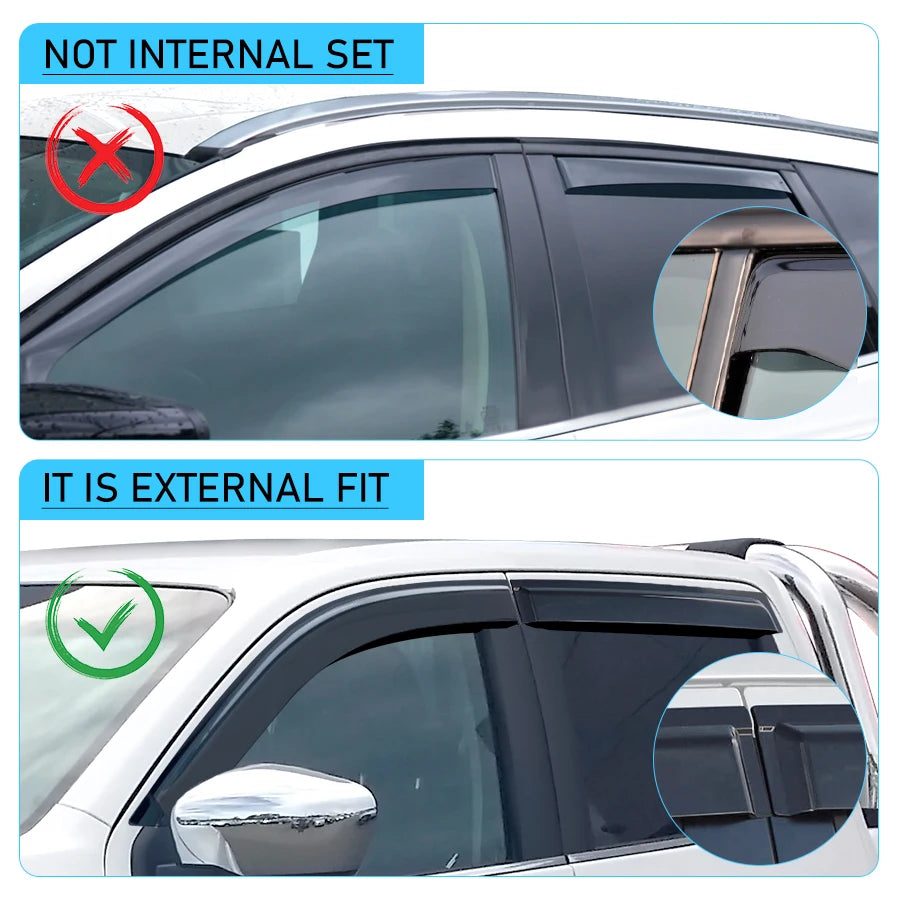 Window Visors Sun Rain Deflector Guard Weathershield For Nissan Navara Frontier NP300 2015-2025 Dual Cab Car Styling Accessories
