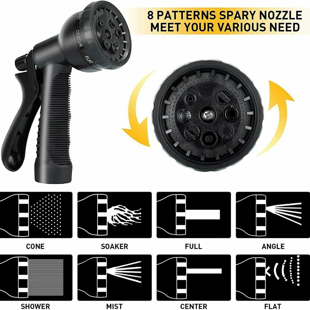 PORIYA 25-100FT Flexible Expandable Garden Water Hose Pipe Car Wash W/ Spray Nozzle Gun