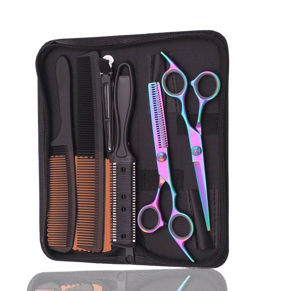 6.0'' Inches Hair Scissors Professional Cutting Shears Thinning Hairdressing Haircut Set Salon Barber & Home Japanese Steel 1001