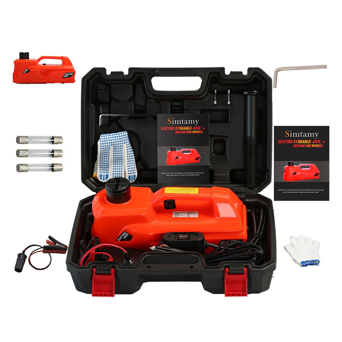 12V Electric Car Jack with Inflator Pump and LED Light 5T 10000 Lbs Portable Car Jack for SUV MPV Truck Change Tires Lifting