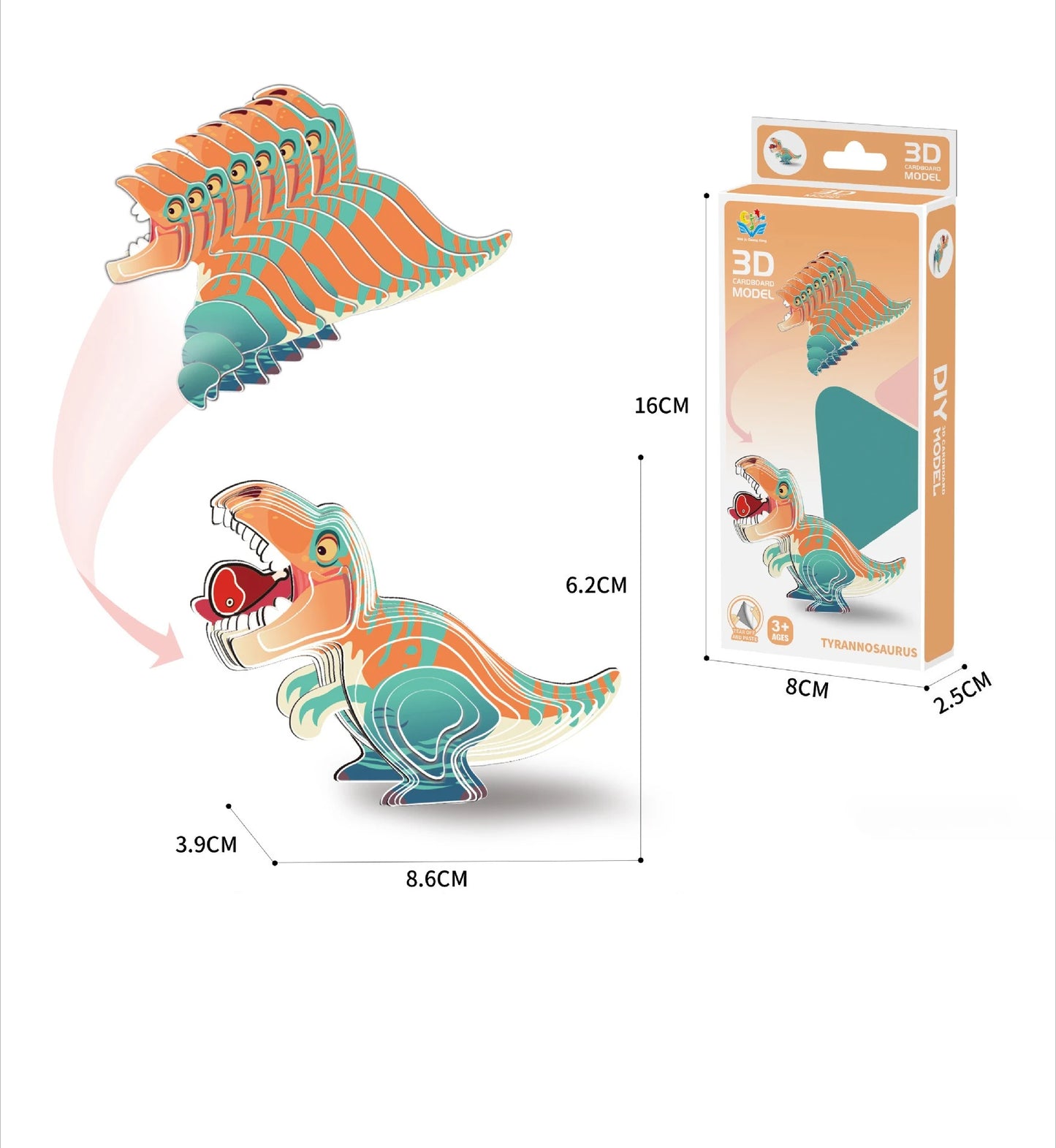3D Animal Puzzle for Kids - DIY Dinosaur Ocean Safari Paper Crafts, Educational toy for Preschool Learning Activities