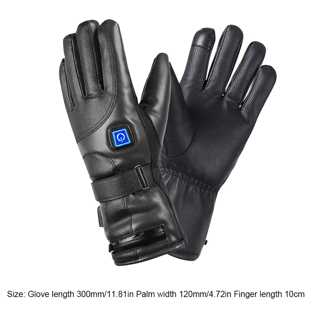 Rechargeable Heated Gloves 3 Temperature Levels Waterproof Electric Winter Gloves Hand Warmer for Outdoor Cycling Skiing Hiking