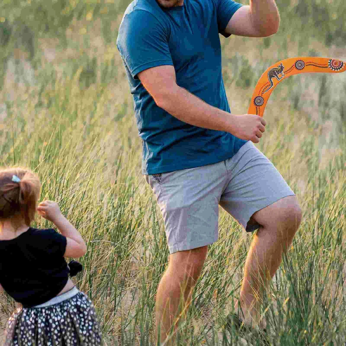 Parent-Child Interactive Woodiness Kangaroo Boomerang - V Shaped Flying Disc Throw Catch Outdoor Game Kids Toys Props