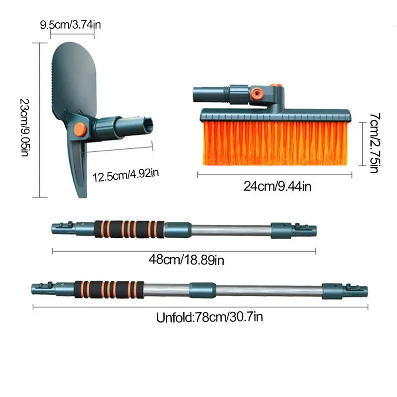 Extendable Snow Brush with Ice Scraper Ergonomic Grip Snow Remover Retractable Snow Scraper Winter Cleaning Tool for Cars & SUVs