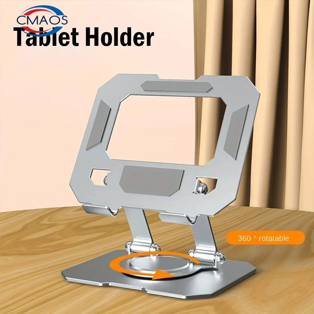 360 Rotatable Metal Tablet Stand Adjustable Foldable Desktop Holder Compatible for 4.7-12 Inch Ipad Pro Air Mini Laptop