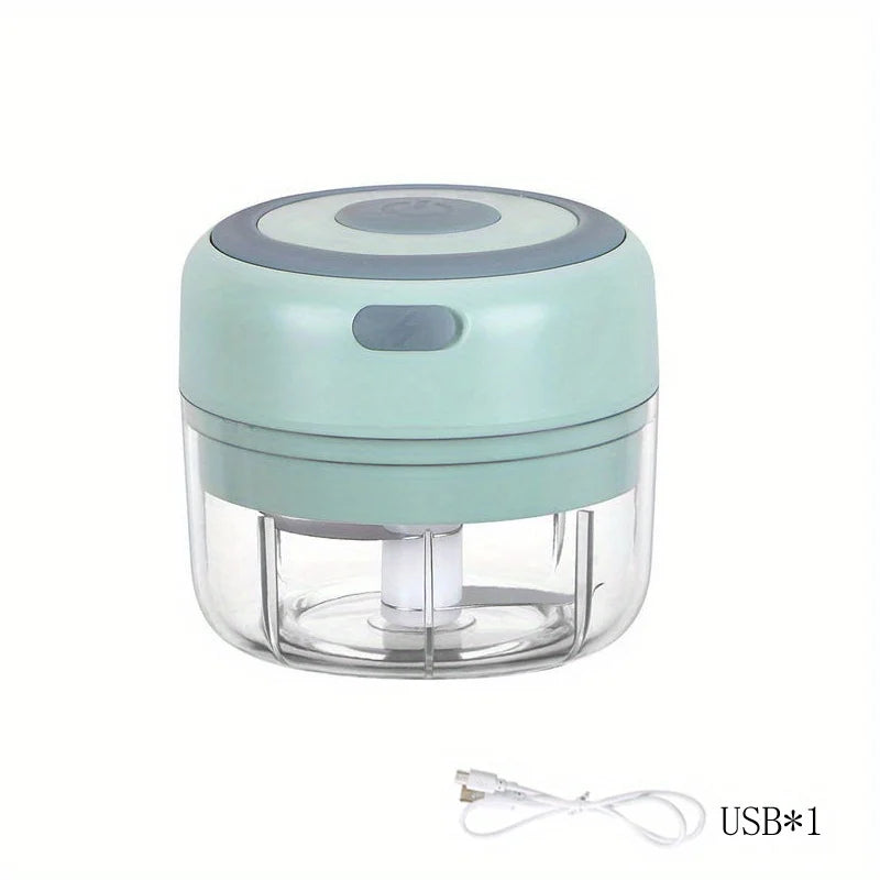 Electric Mini Garlic Chopper, Portable Food Processor, Vegetable Chopper Onion Mincer, Cordless Meat Grinder with USB Charging