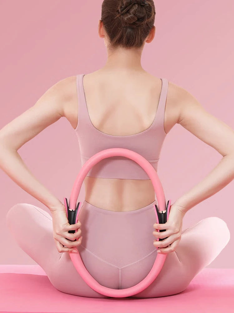 Pilates Ring Fitness Circle with Non Slip Handles Flexible Resistance Exercise Equipment Portable for Thighs Abs and Legs
