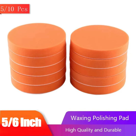 5/6inch Car Buffing Polishing Pads Flat Foam Sponge Waxing Pad Kit Tool For Car Polisher Buffer Auto Care Buffing Pads-5/10Pcs