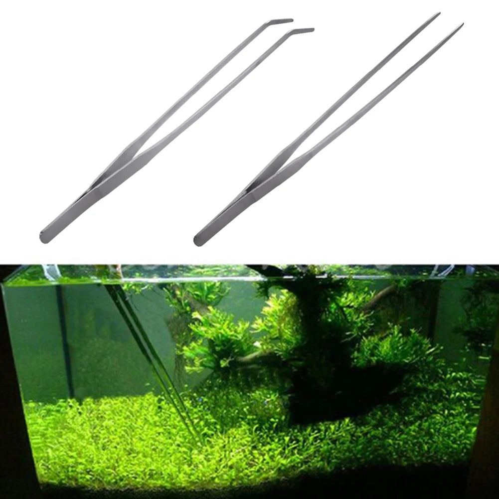 10.5 Inch Reptile Feeding Tongs Stainless Steel Plant Aquascape Tool Ergonomic Fish Tank Long Tweezers for Terrarium Aquarium