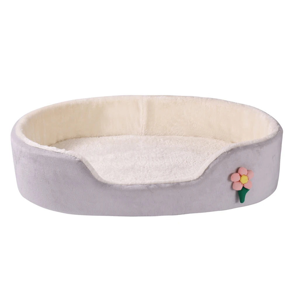 Winter Warm Detachable Small Dog Bed Elastic Round Medium Dog Basket Soft Dog Cushion House Cat Bed Kennel Accessories