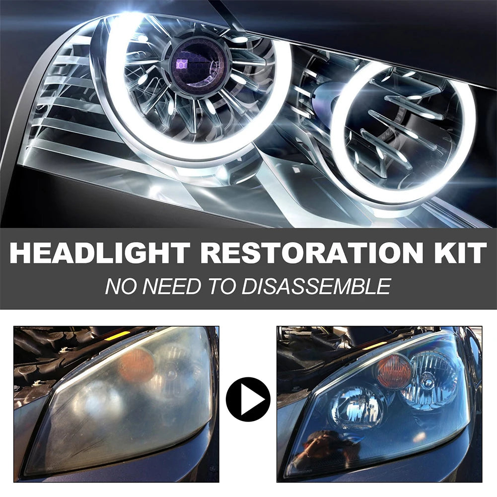 Ceramic Headlight Restoration Kit Headlight Cleaner Restorer Kit Headlight Yellowing Repair Set for Car Taillight Headlight
