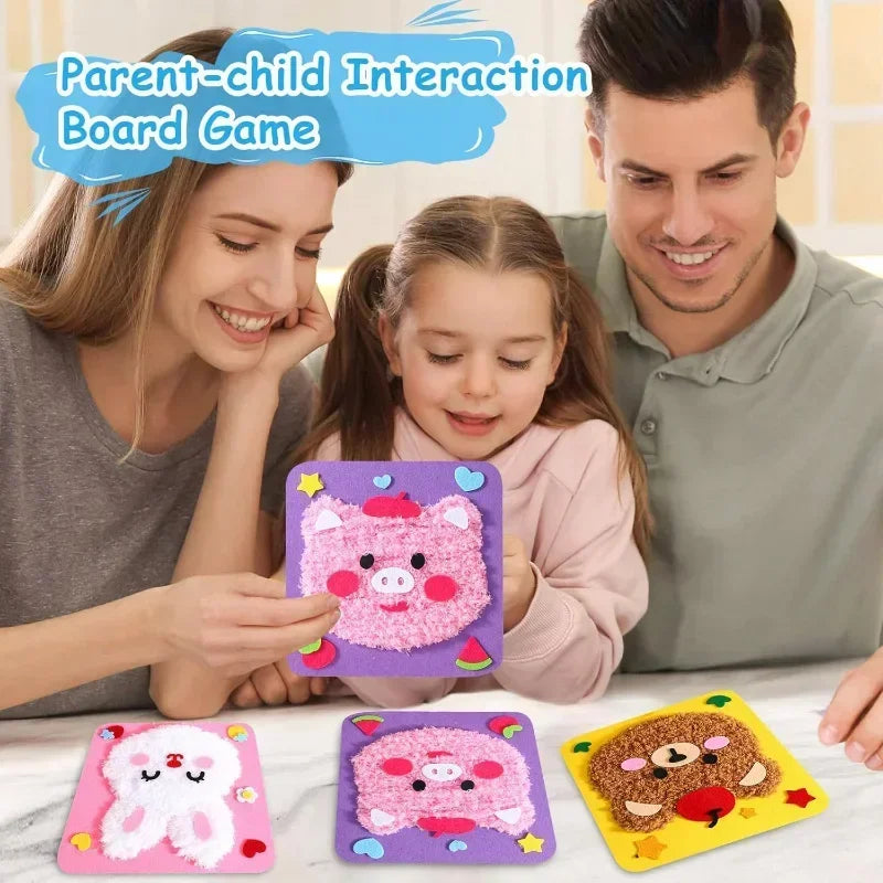 DIY Cartoon Animal Embroidery Doll Kits Fun Non-woven Fabric Threading Sewing Boards Kids Children Handmade Crafts Toys Gifts