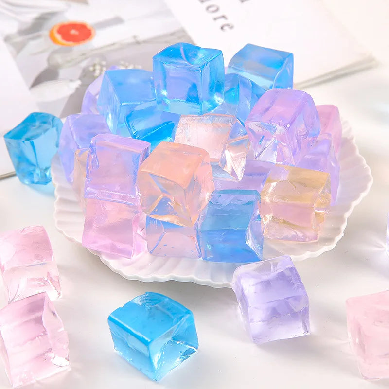 10/30/50PCS Ice Cube Square Sensory Toy Stress Ball Mochi Squishies Squeeze Toys for Adults Kids Summer Toys Party Favors