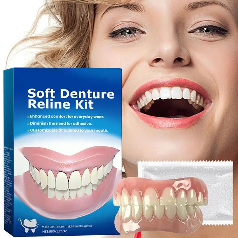Denture Silicone Kit Denture Silicone Liners Soft Denture Kit Soft Denture Kit Teeth Upper And Lower Set Easy Use