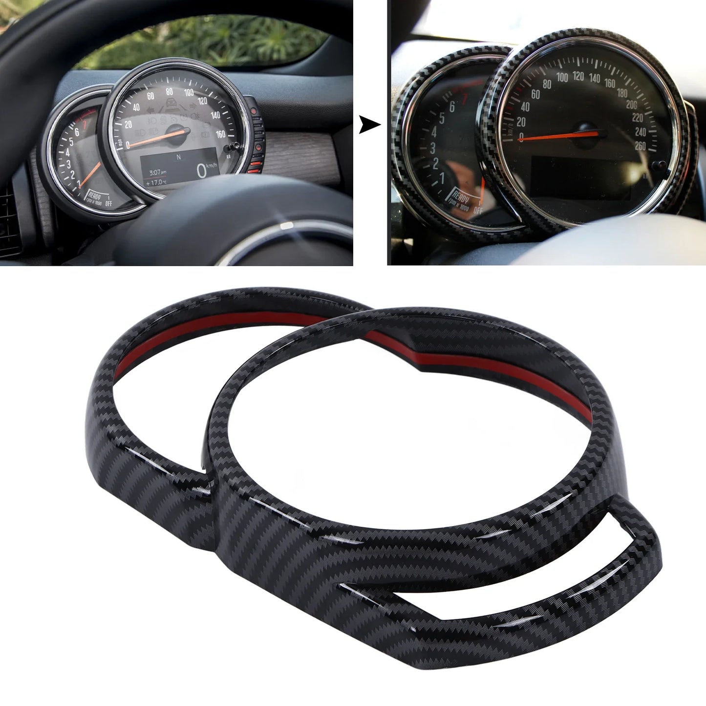 Dashboard Panel Frame Cover Trim Carbon Fiber Style ABS Fit for Mini Cooper Hatchback F54 F55 F56 F57 2014-2021 Car Styling