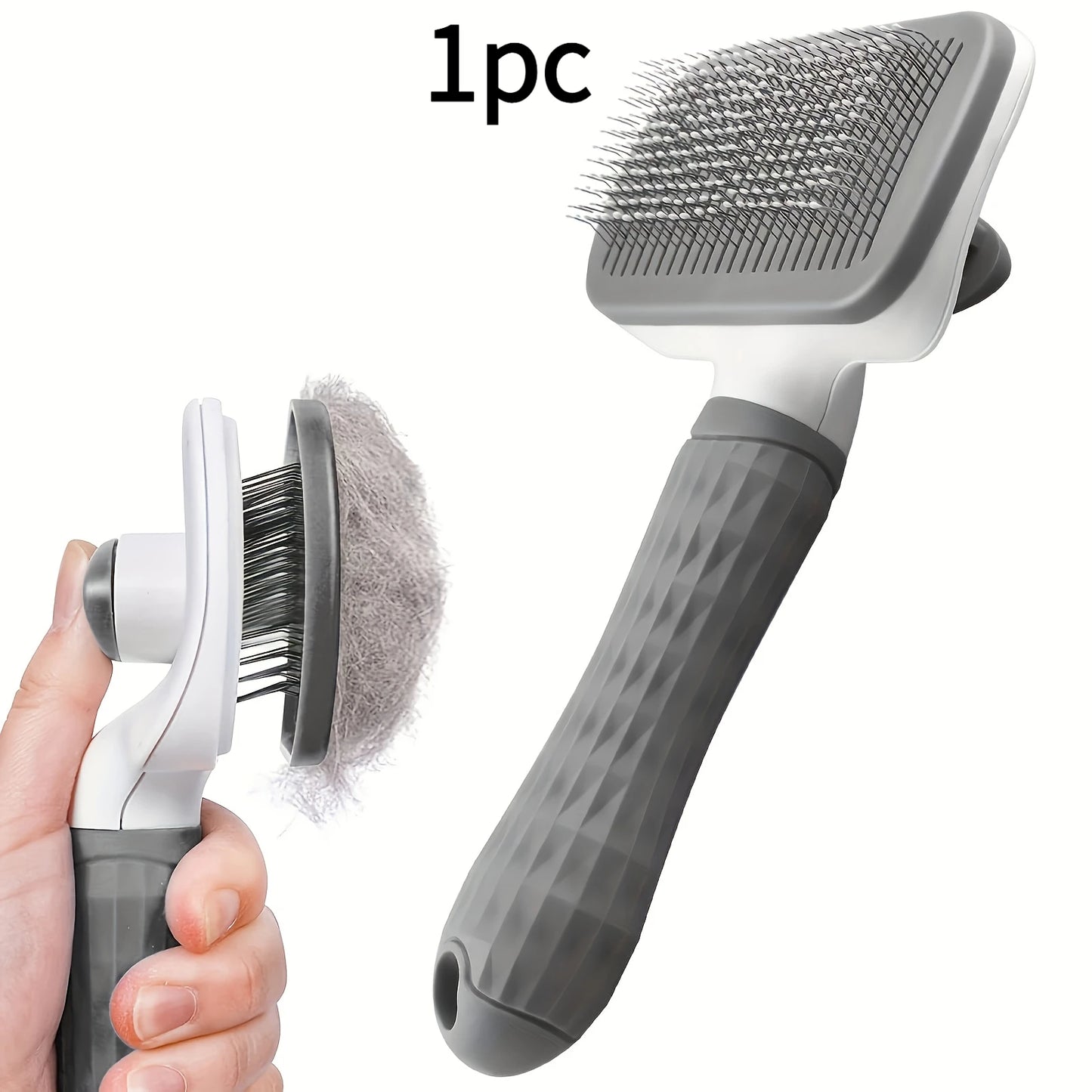 Easy-Clean Pet Grooming Brush, One-Click Hair Removal with Self-Cleaning Button – Special for Cats & Dogs, All Seasons Available