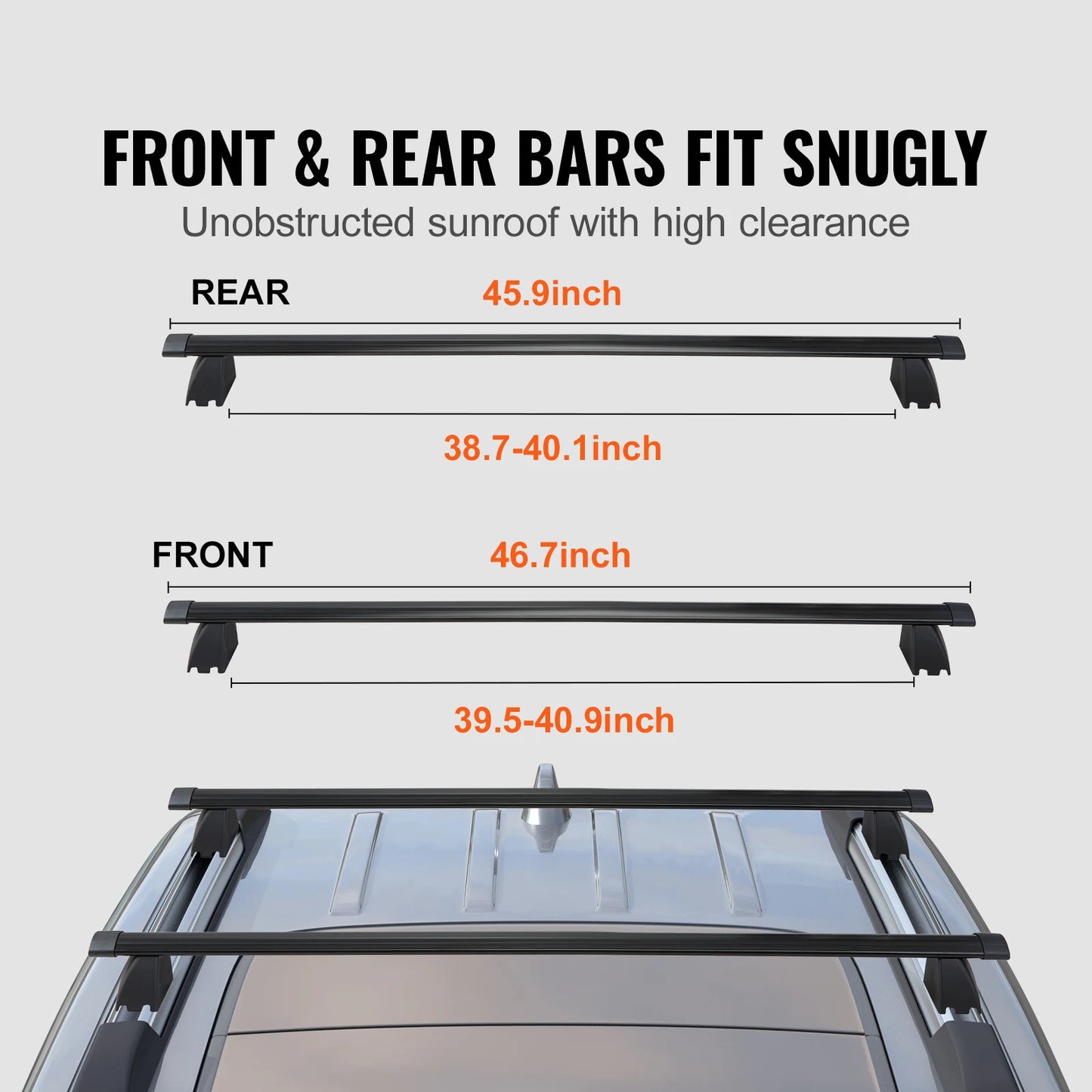 SucceBuy Roof Rack Cross Bars, Compatible with 2011-2021 Jeep Grand Cherokee with Grooved Side Rails, 200lbs Load Capacity