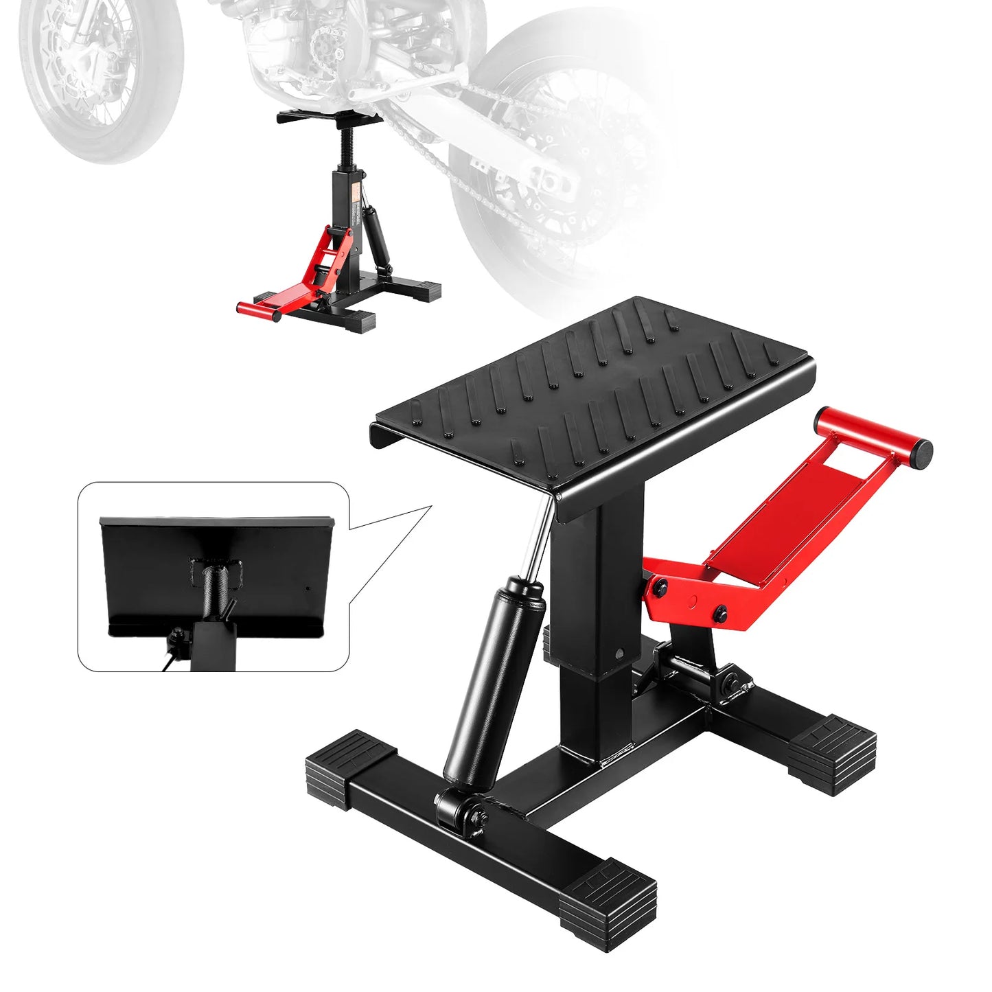 SucceBuy Dirt Bike Lift Stand, 1200lbs Motorcycle Jack Lift Stand and Hydraulic Lift Stand Adjustable Height for Dirtbike Repair