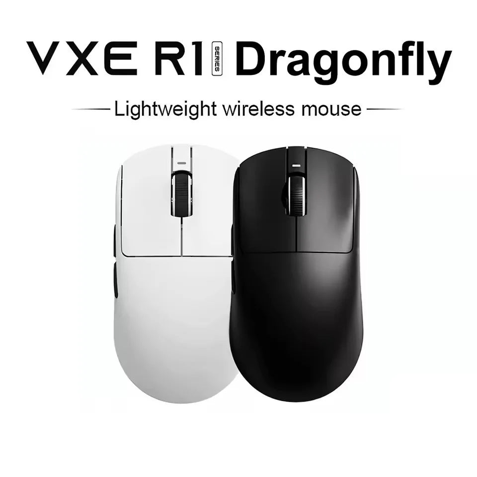 VXE Dragonfly R1 Series Gaming Mouse 2.4G Wireless Mouse Rechargeable Gamer Paw3395 Lightweight Ergonomic Wireless Mouse Esport